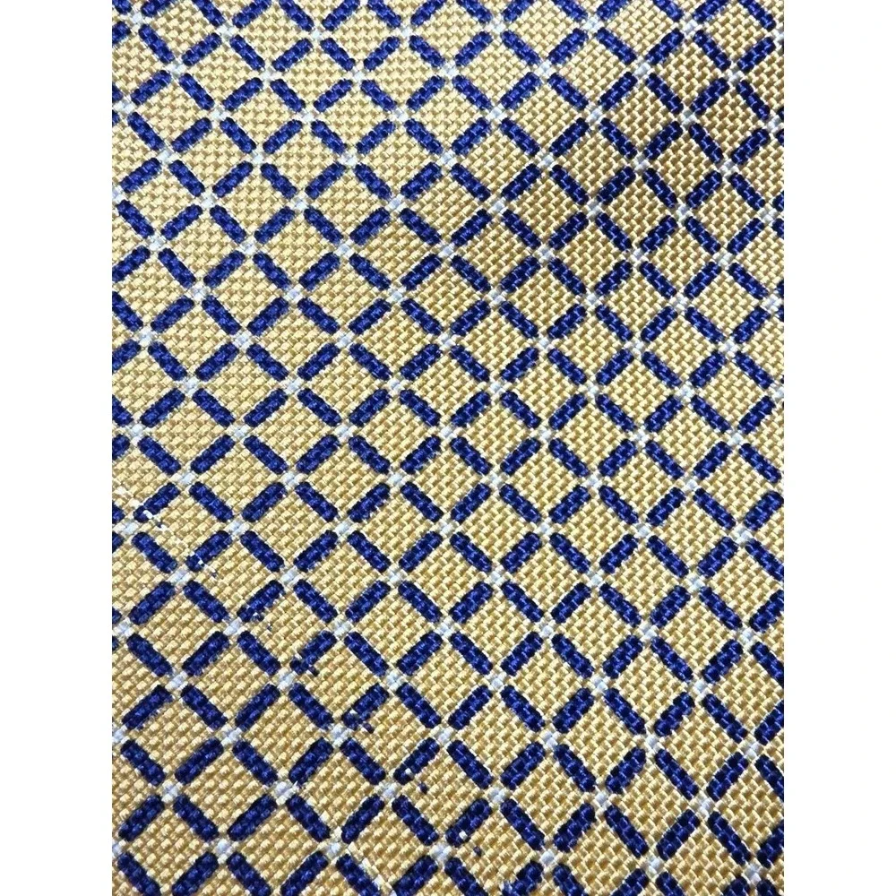 Lands' End YELLOW Geometric Pattern 100% Silk Designer Handsewn‎ Tie